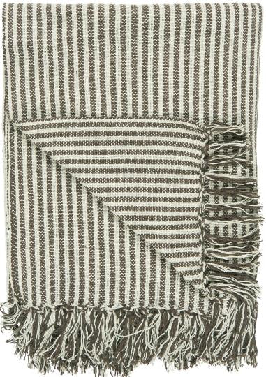 IB Laursen Plaid Decke Baumwolle 130 x 160 Streifen creme chocolate