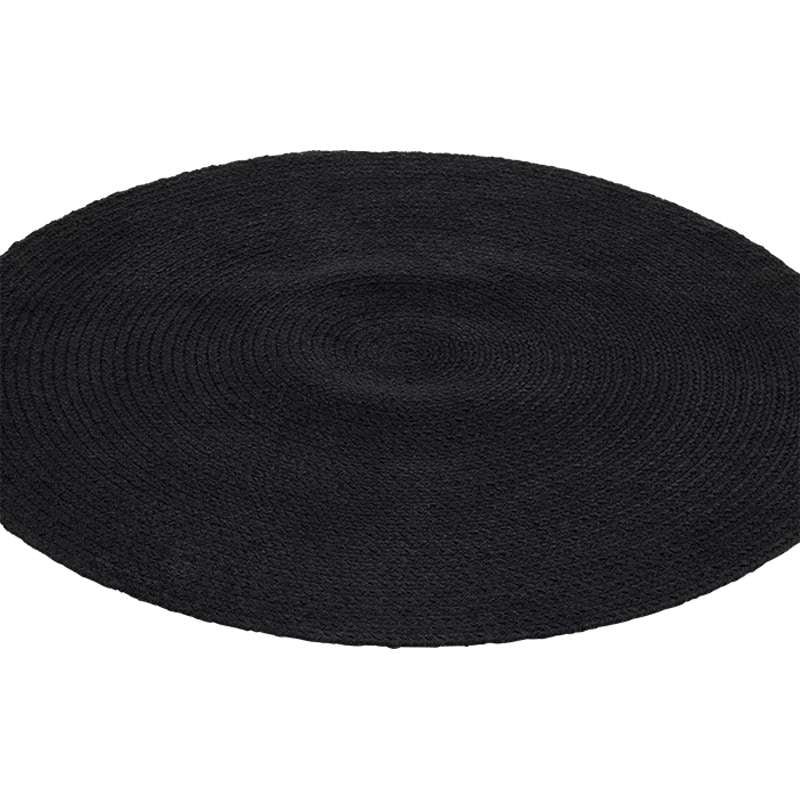 Liv Interior Teppich Moon 200 cm Rund Schwarz Baumwolle Öko
