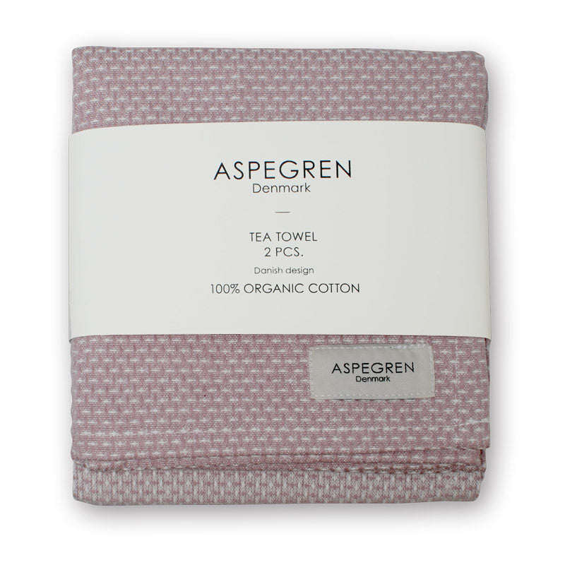 Aspegren Geschirrtücher 2er Set Waffle wood rose rosa