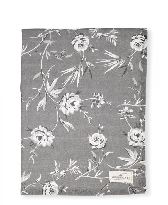 Greengate Tischdecke Aslaug 150 x 150 cm Grau Rosen