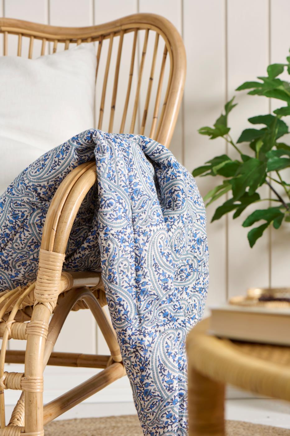 IB Laursen Plaid Quilt Blau Baumwolle 130x170 Ornament