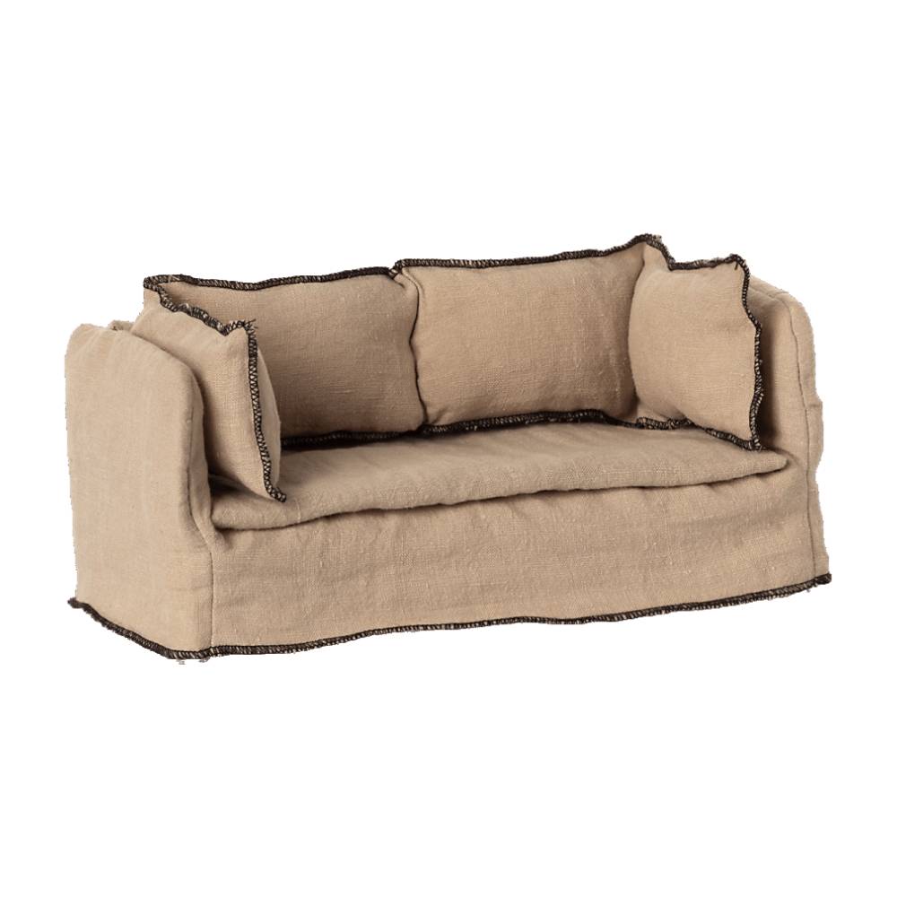 Maileg Couch Sofa Beige Leinen 23 cm