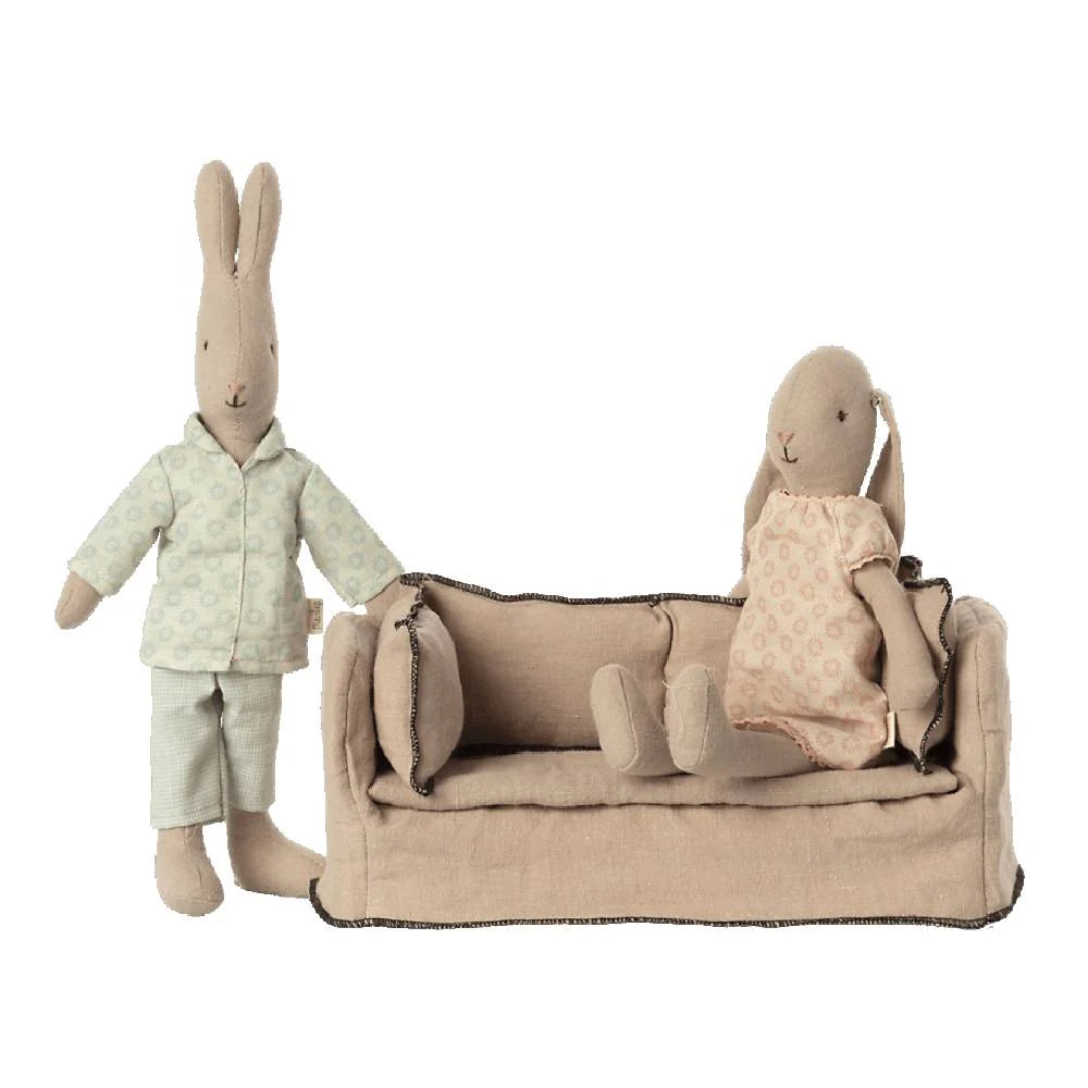 Maileg Couch Sofa Beige Leinen 23 cm