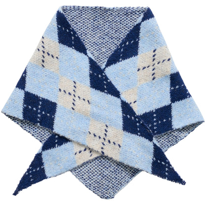 Marta Du Chateau Tuch Blau Argyle Muster Rautenmuster