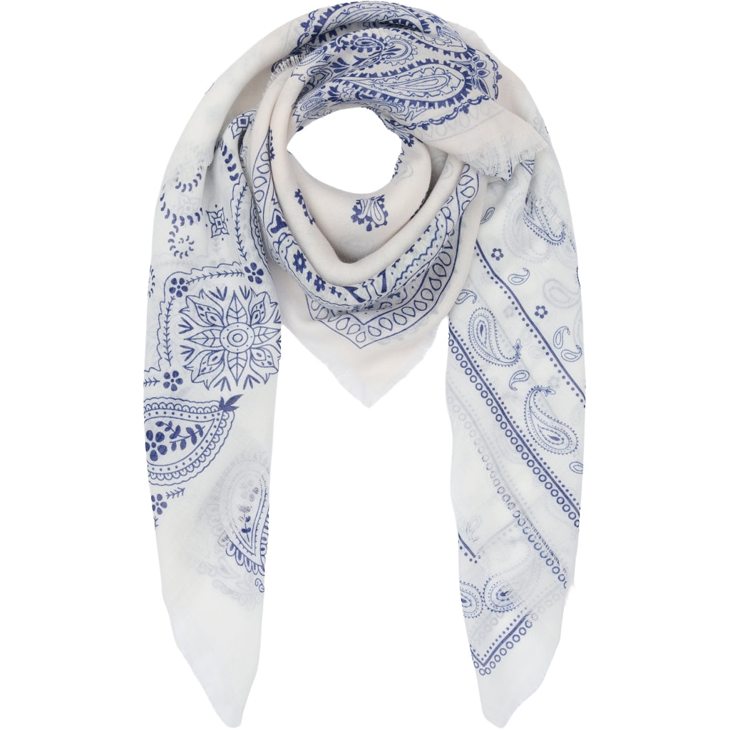 Marta Du Chateau Tuch Blau Ornament 110 cm
