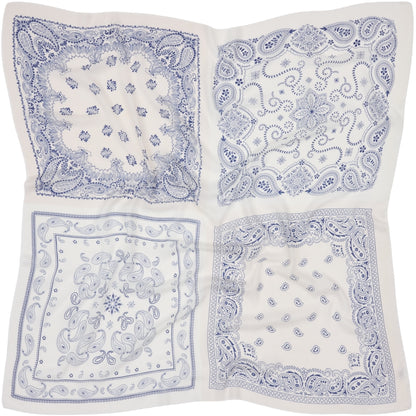 Marta Du Chateau Tuch Blau Ornament 110 cm