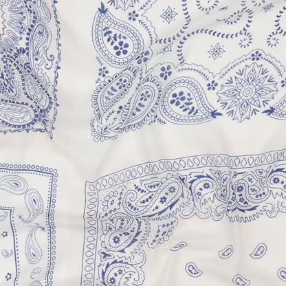 Marta Du Chateau Tuch Blau Ornament 110 cm
