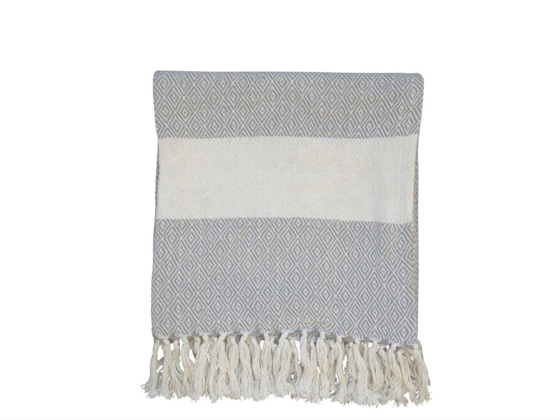 Chic Antique Strandtuch Saunatuch Baumwolle Grau 180x90 cm