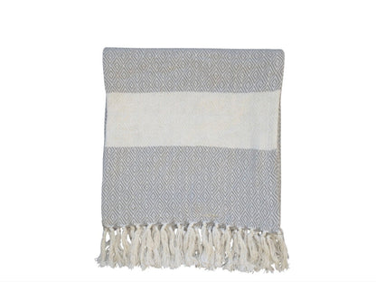 Chic Antique Strandtuch Saunatuch Baumwolle Grau 180x90 cm
