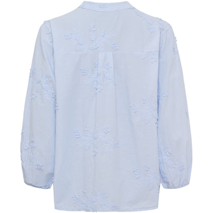 Marta du Chateau Bluse Hellblau Baumwolle Stickerei S / M Annika