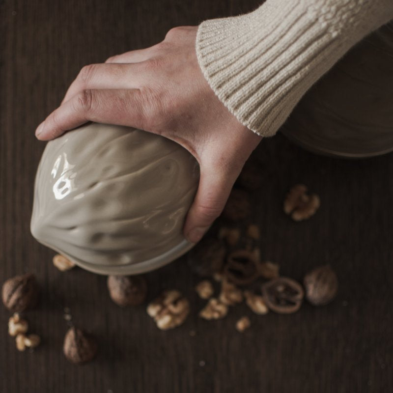 DBKD Dose Walnuss Schale Walnut Beige 14 cm Shinny Mole