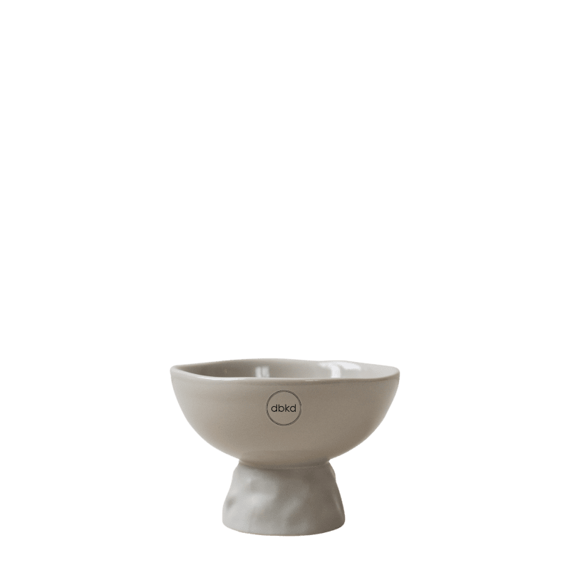 DBKD Schale mit Fuß rund Mole beige Keramik 12 cm