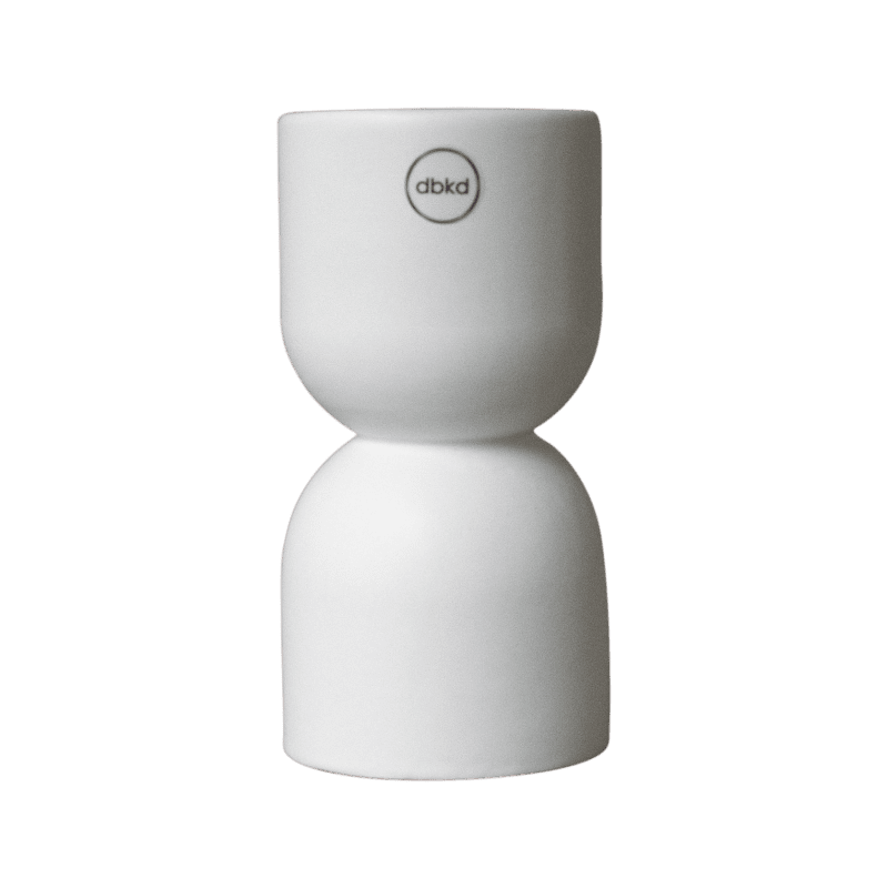 DBKD Kerzenhalter rund Stabkerze Blockkerze weiß 16 cm