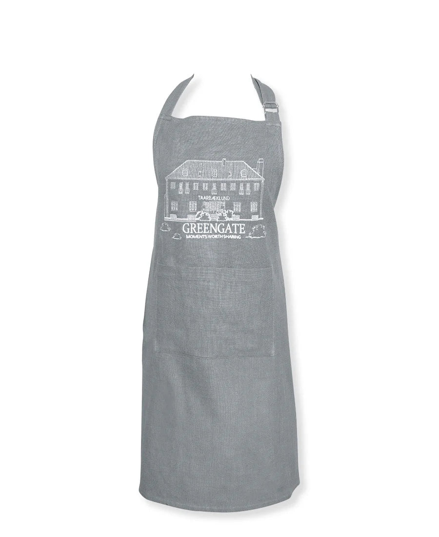 GreenGate Logo Schürze Grau Kochschürze Stickerei