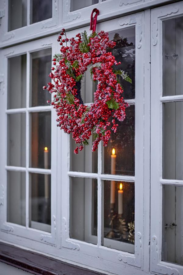 Bloomingville Winter Berry Kranz Weihnachten Beerenkranz Rot 51 cm