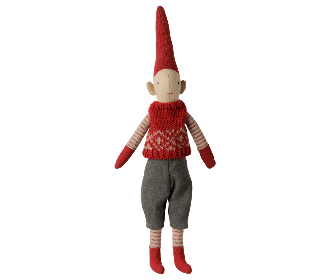 Maileg Pixy Gr. 1  Junge Strickpulli Rot 26 cm Magnet