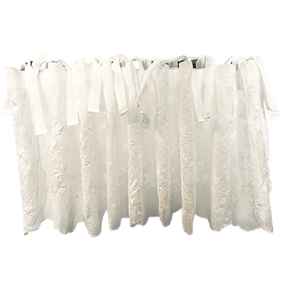 Van Deurs Maria Kurzgardine 200x40 cm Offwhite Creme Stickerei