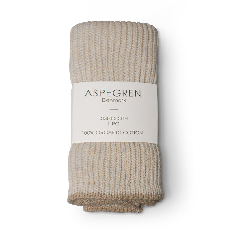 Aspegren Abwaschtuch Spültuch Ripple Strick Bio Birch Beige Creme