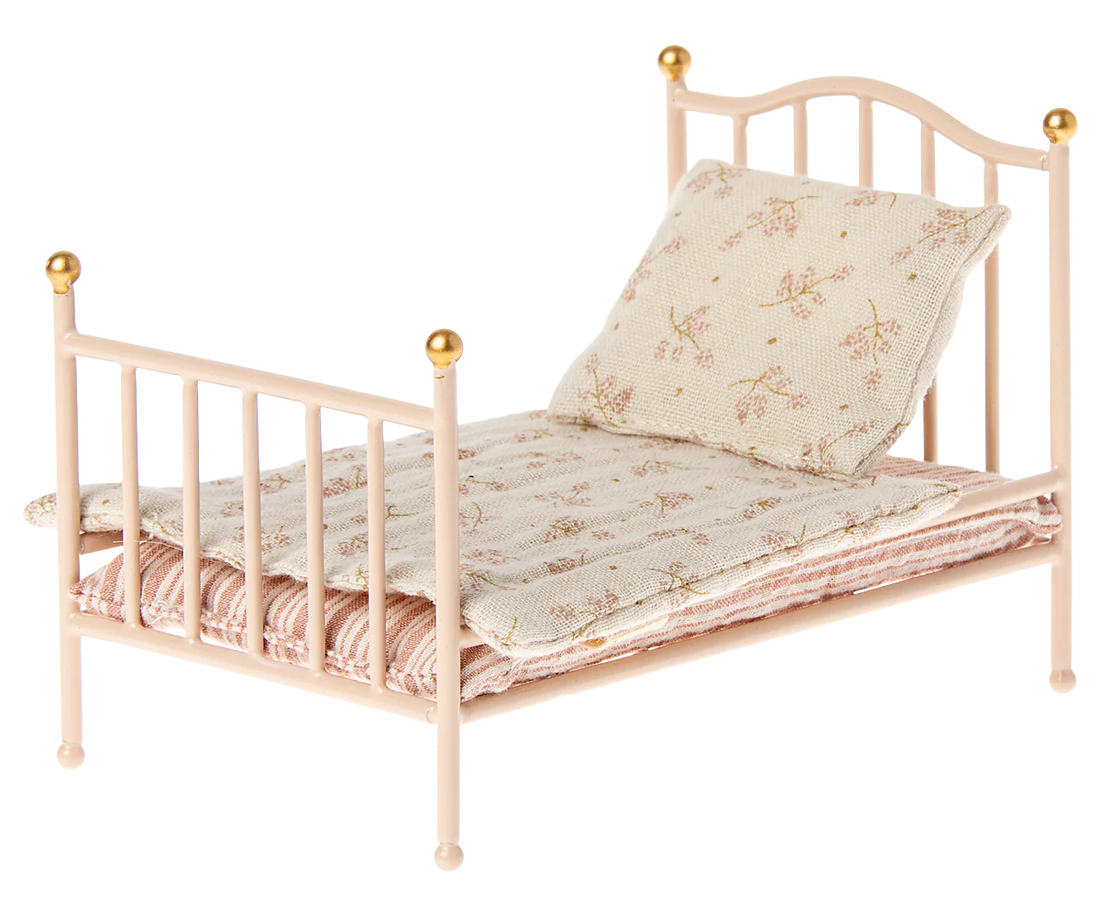 Maileg Bett Metall Maus 12,5 cm Rose Vintage