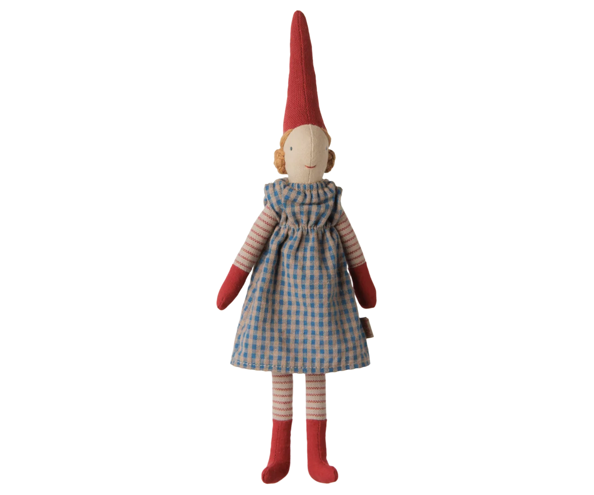 Maileg Pixy Gr. 1  Mädchen Kleid Blau 28 cm Magnet