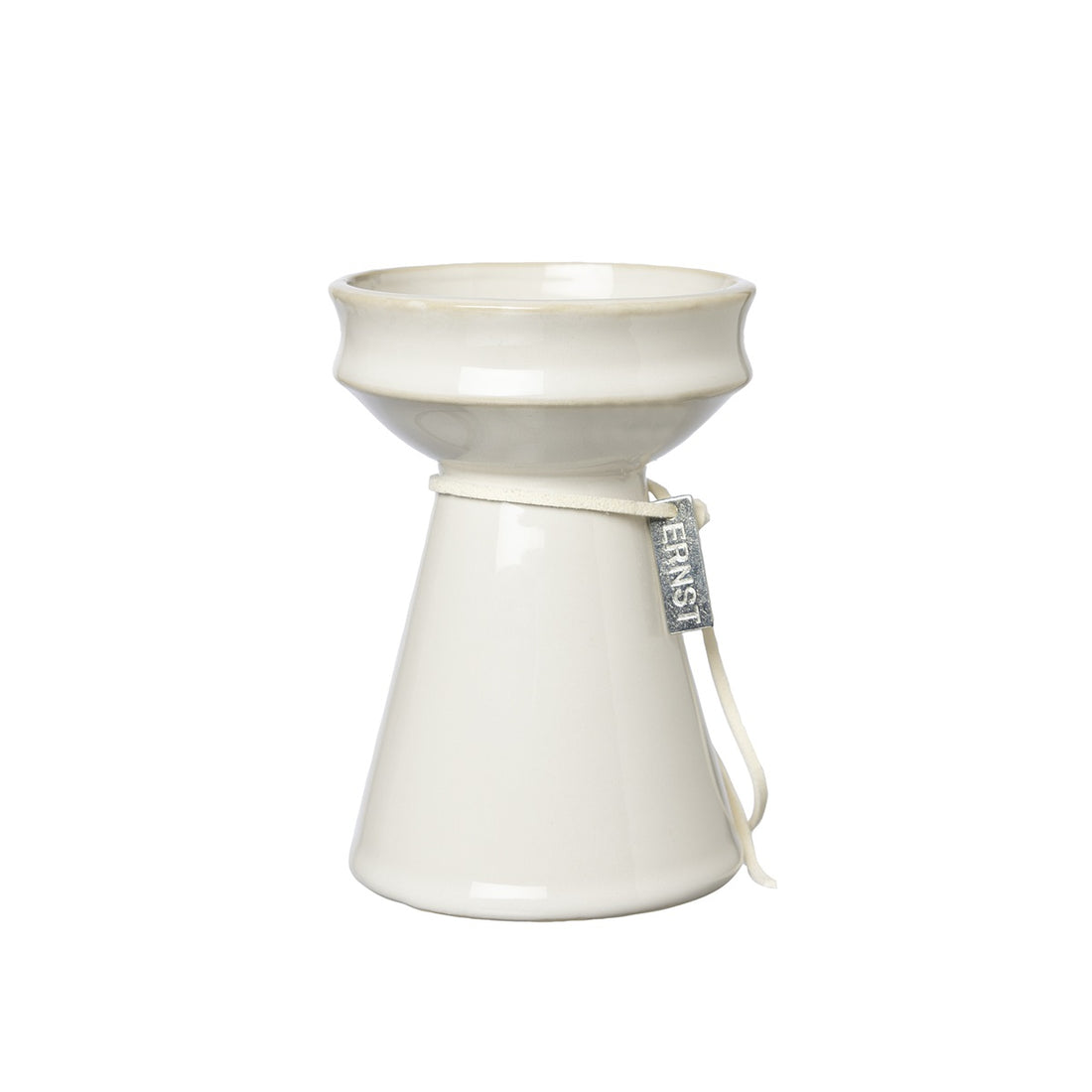 Ernst Vase Kerzenhalter weiß Steingut Hyazinthenvase 12 cm