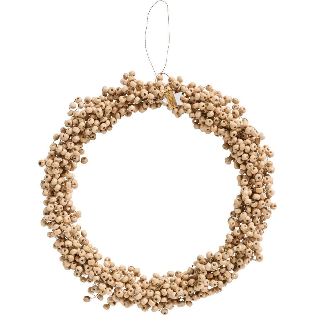 IB Laursen Kranz mit Holzperlen Natur Mangoholz 22 cm