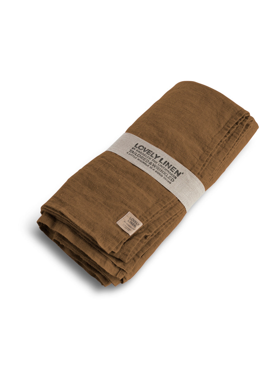 Lovely Linen Serviette Napkin 45 x 45 cm Braun Almond
