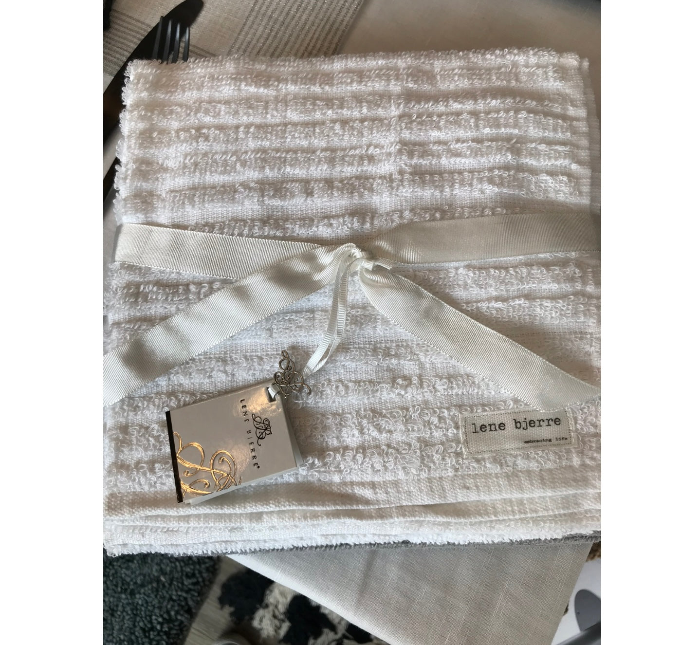Lene Bjerre Emma Kitchen Towel weiß 70 x 45 cm Baumwolle 2er Set