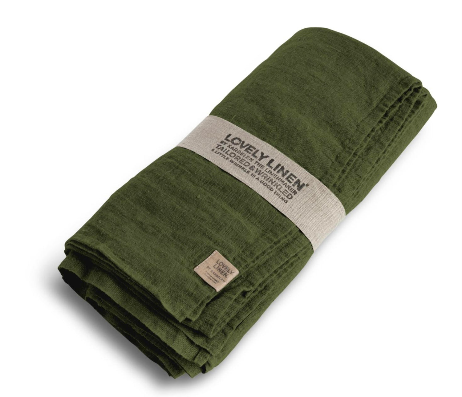 Lovely Linen Tischdecke 100x100 Natur Jeep Green Grün Leinen