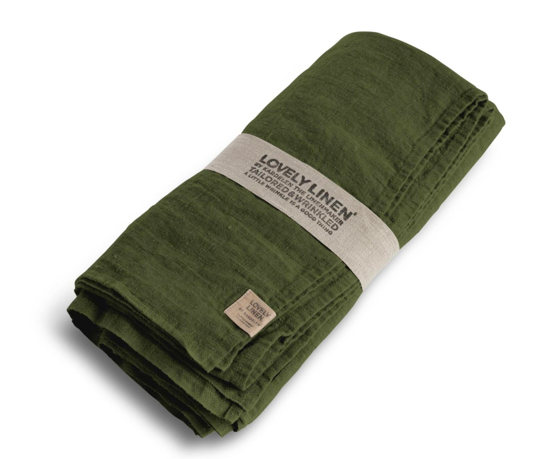 Lovely Linen Tischdecke 100x100 Natur Jeep Green Grün Leinen