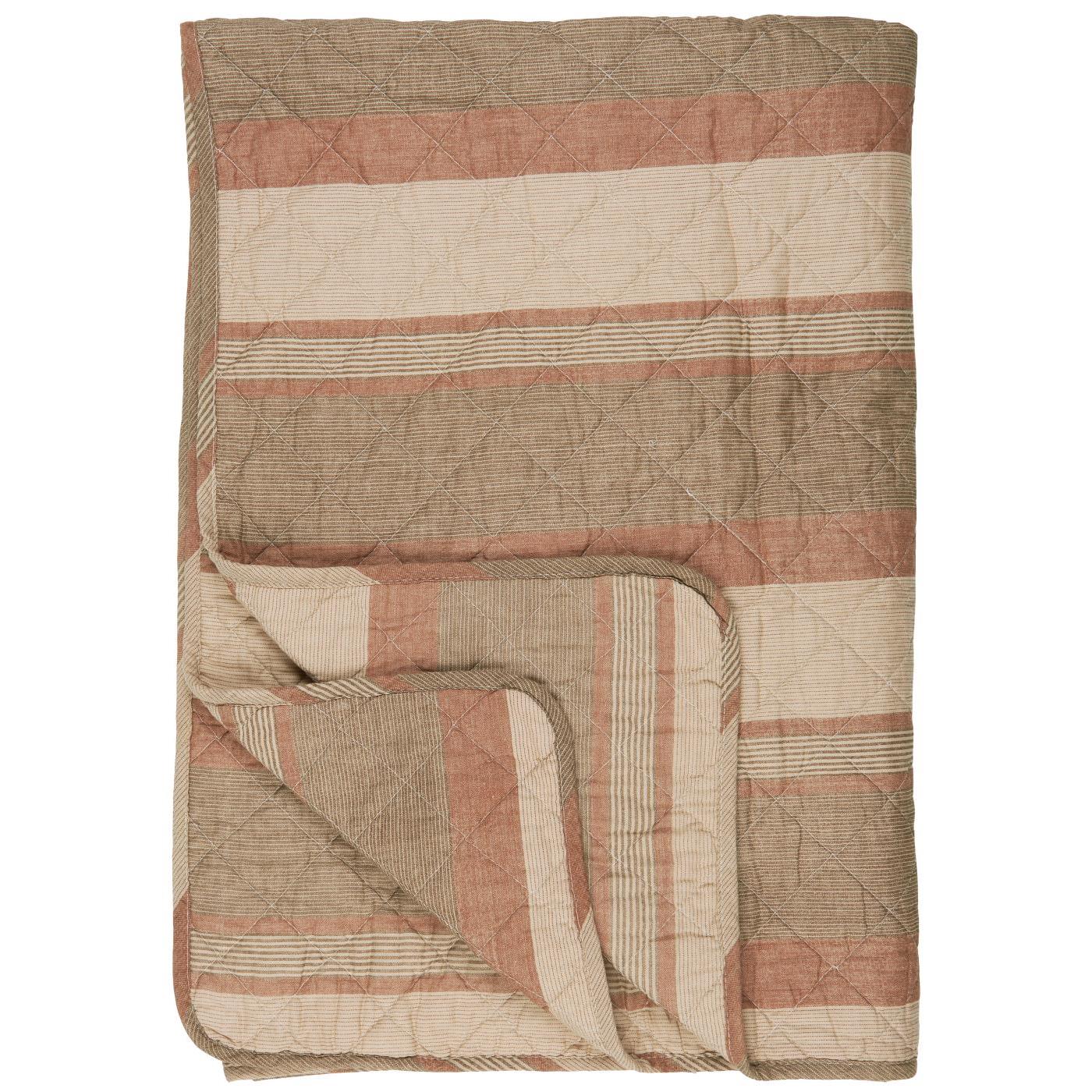 IB Laursen Quilt Plaid 180 x 130 Streifen Braun