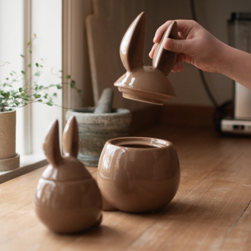 DBKD Hasendose braun 14 cm Keramik Ostern
