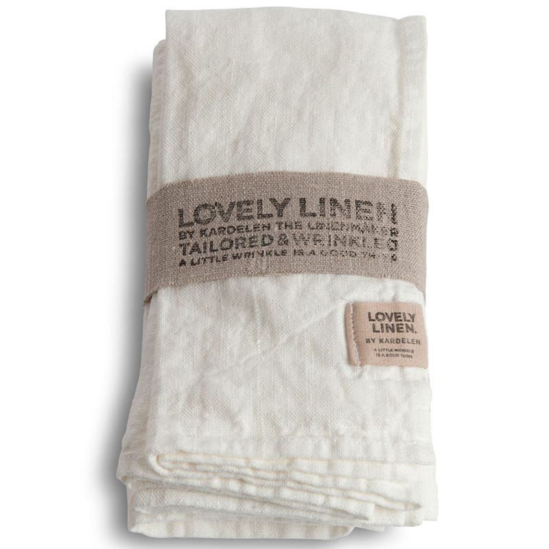 Lovely Linen Serviette Napkin 45x45 cm OffWhite Leinenserviette