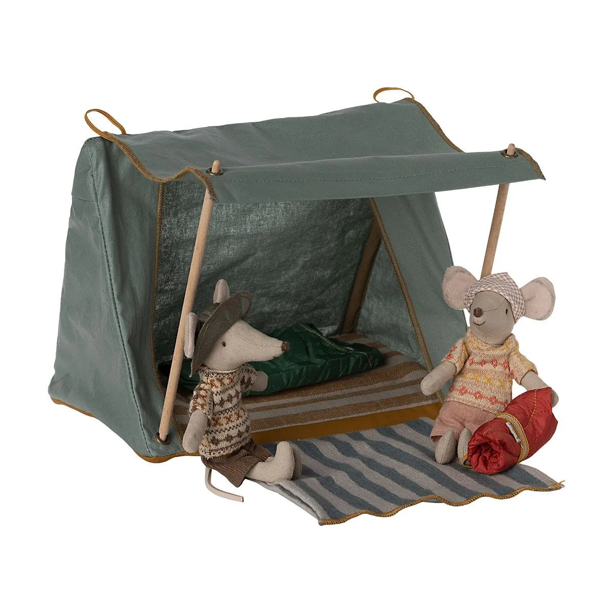Maileg Happy Camper Zelt Maus 18 cm Blau