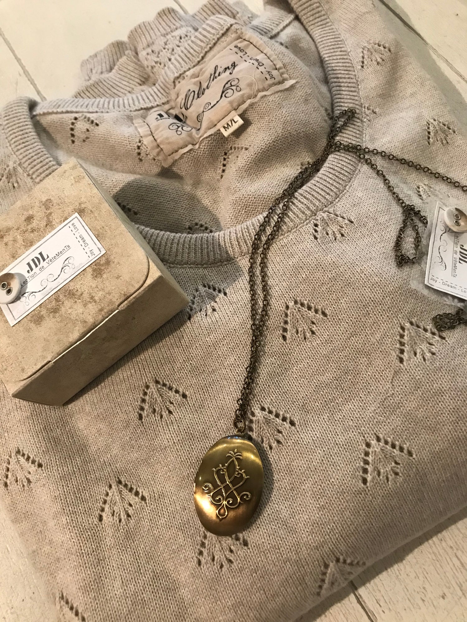 Jeanne d Arc Living Kette Antikgold Medallion 90 cm