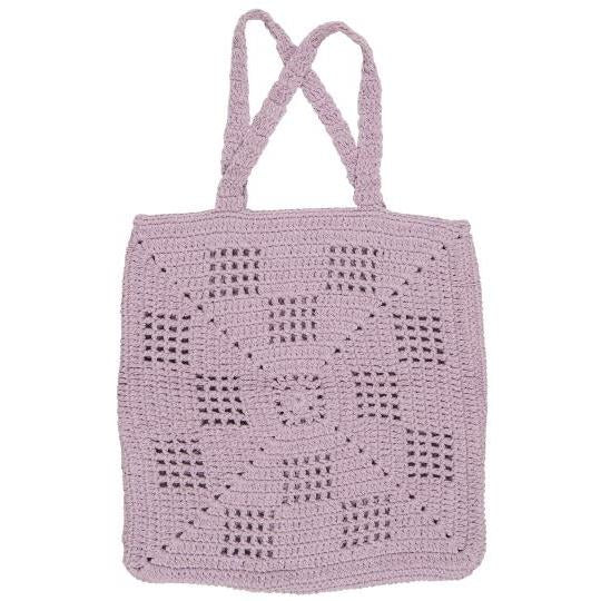 IB Laursen Tasche gehäkelt violett Sommer Baumwolle