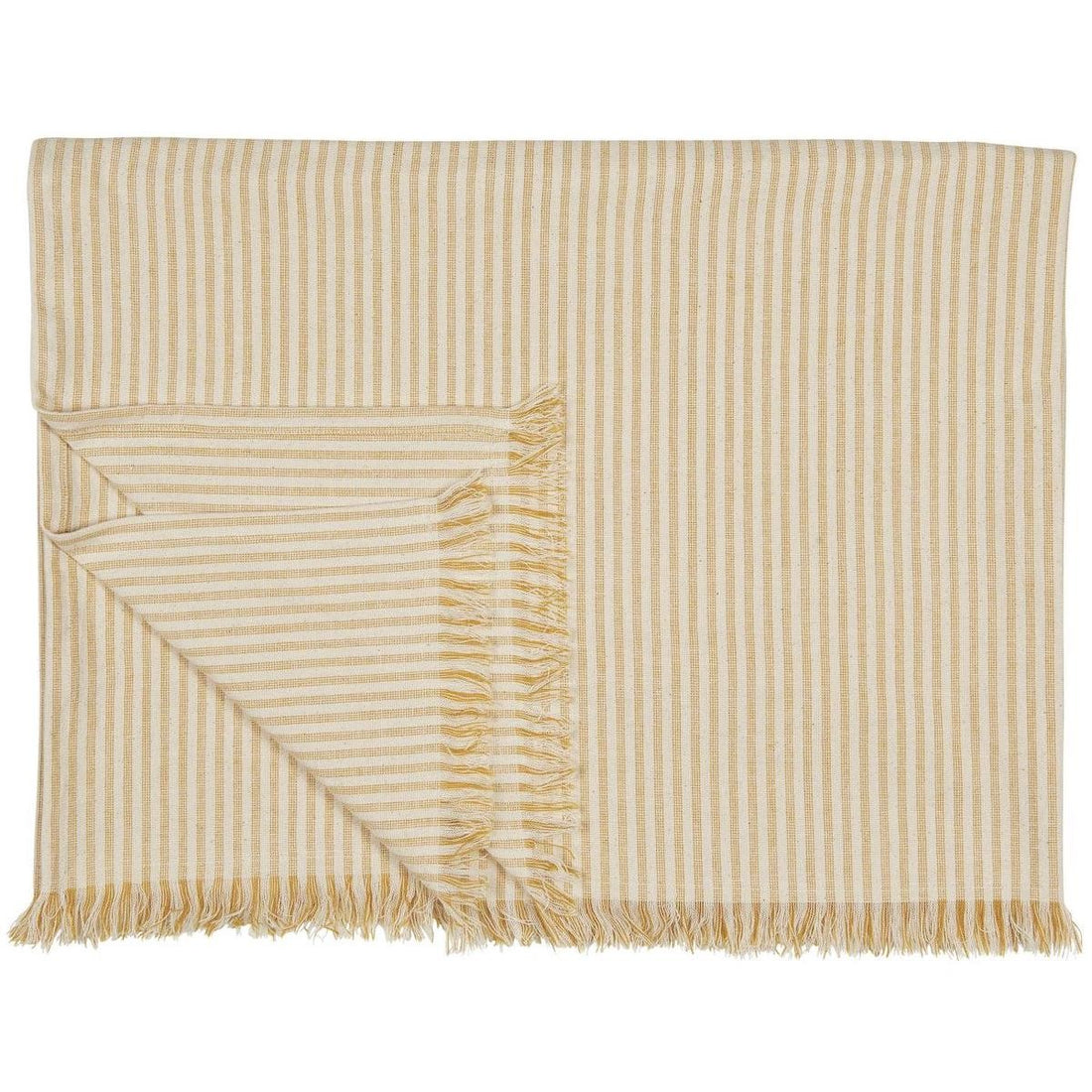 IB Laursen Hammam Strandtuch 150x100 cm Streifen Muskat Gelb