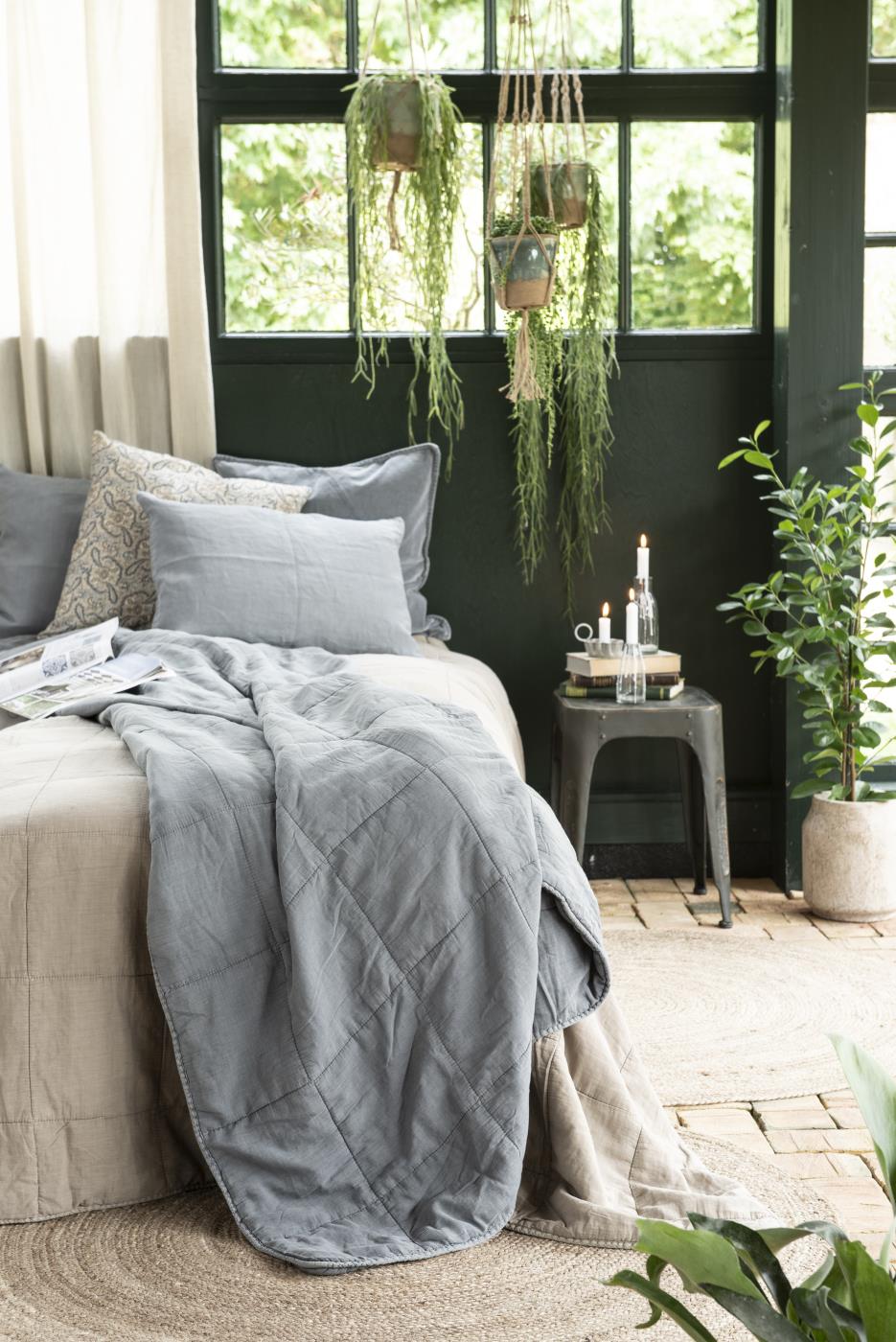 IB Laursen Quilt Plaid Vintage 240 x 240 fog natur hellbraun