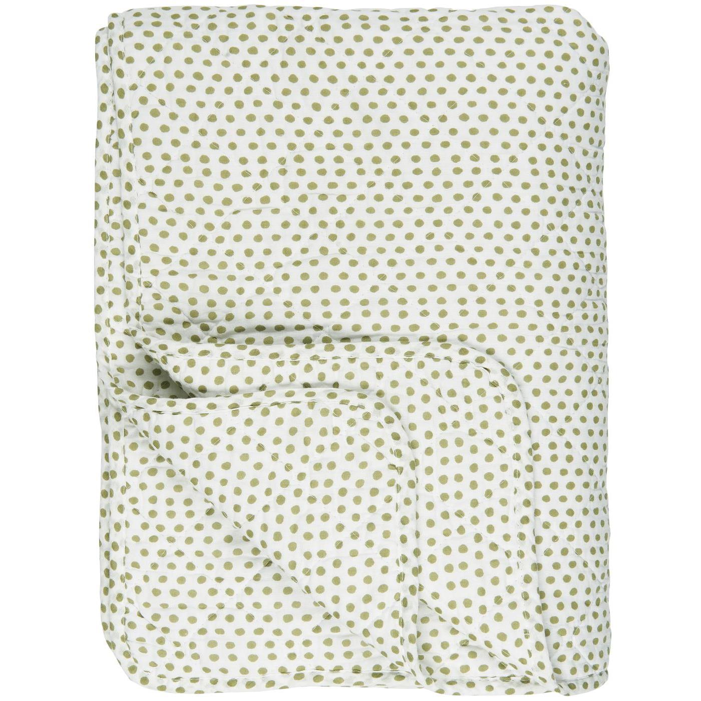 IB Laursen Plaid Punkte Grün Weiß 130x180 cm Baumwolle