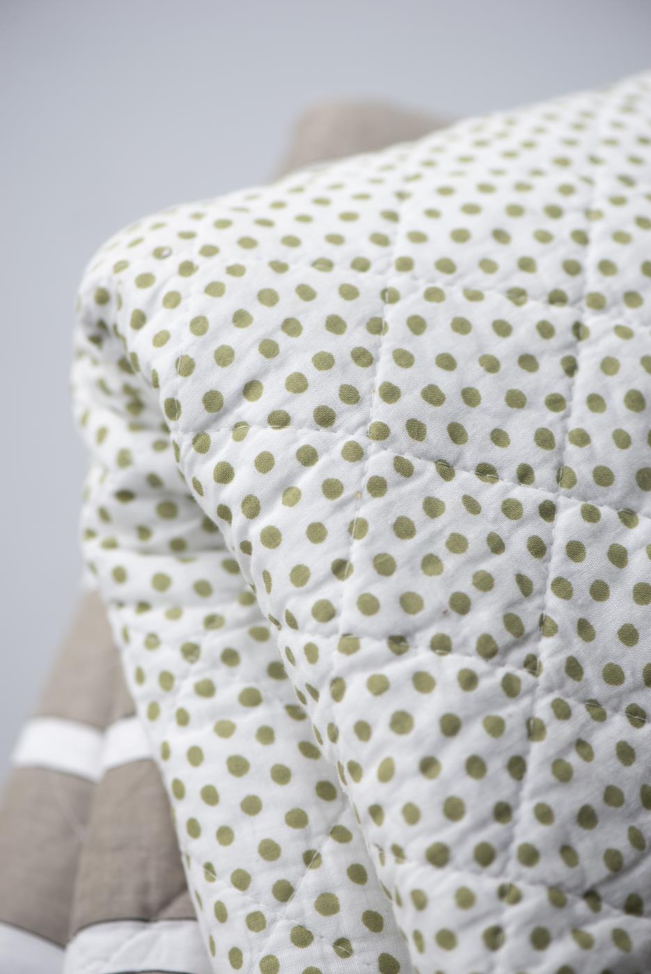 IB Laursen Plaid Punkte Grün Weiß 130x180 cm Baumwolle