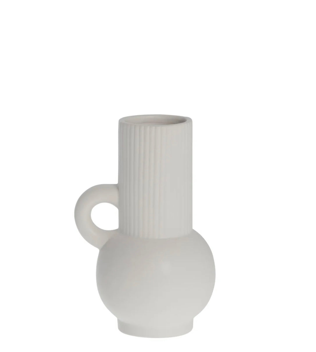 Lene Bjerre Anine Vase Keramik Weiß 19 cm