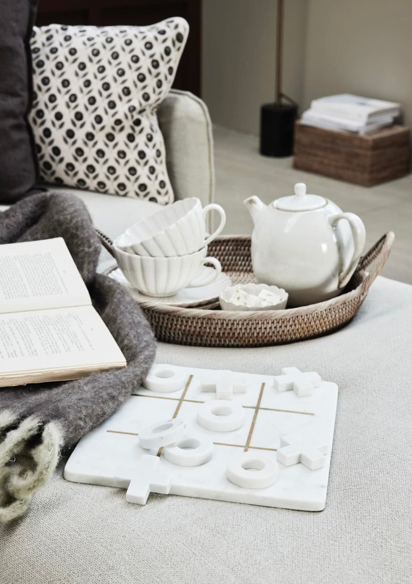 Lene Bjerre Tic Tac Toe Marmor weiß 25x25 cm Spiel