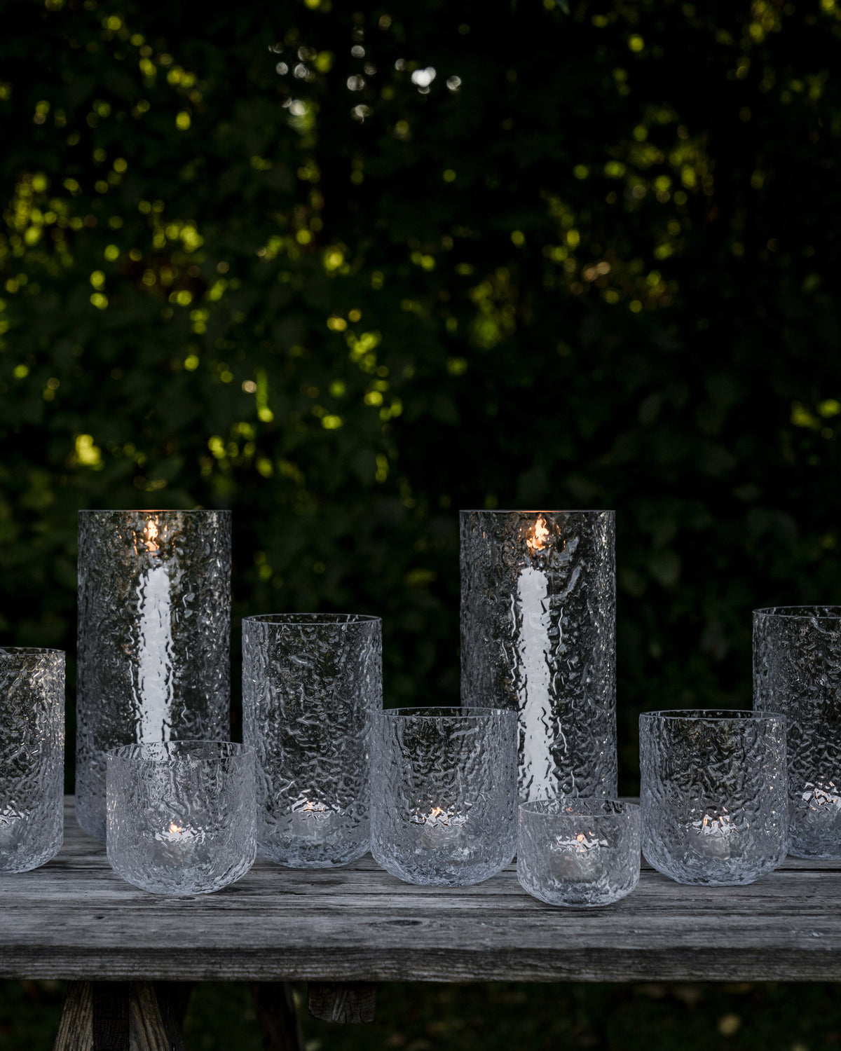Ernst Kerzenhalter Windlicht Glas gemustert H 25 cm