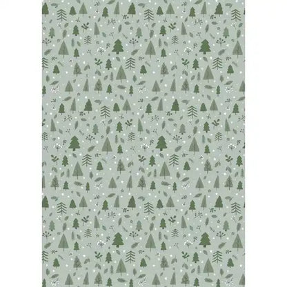 IB Laursen Papierrolle 5 Meter Winterwald Grün Rolle Geschenkpapier