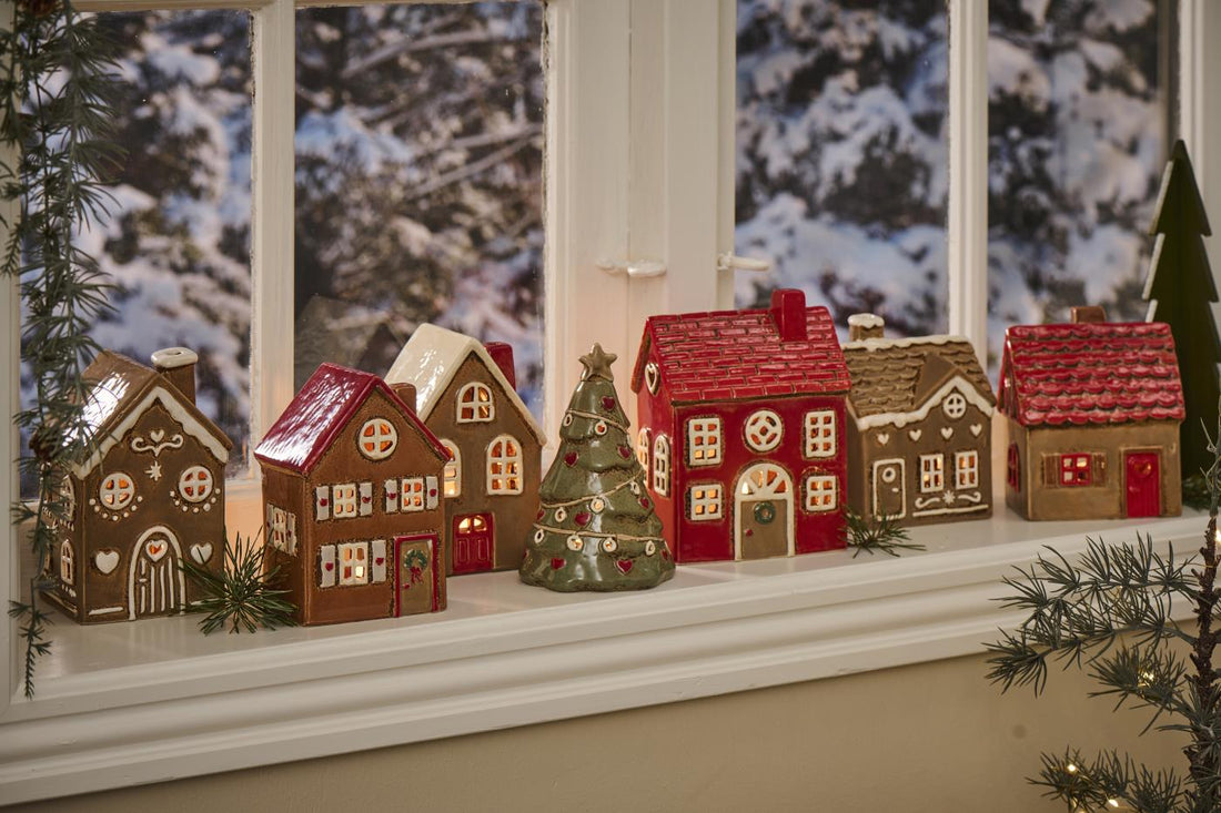 IB Laursen Haus Lichterhaus Stillenat Gingerbread Rundbogentür 15,5 cm