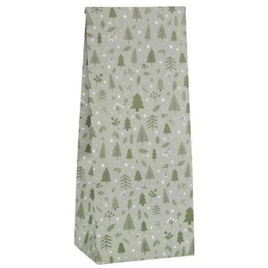 IB Laursen Buntfalttüte Tannenbäume Grün klein 22,5 cm