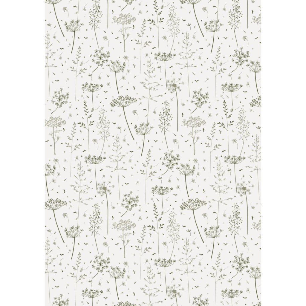 IB Laursen Papierrolle 5 Meter Grau Pusteblume Geschenkpapier