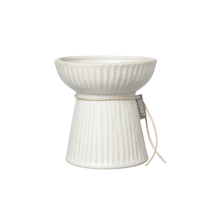 Ernst Vase Kerzenhalter Hyazinthenvase geriffelt weiß 11 cm