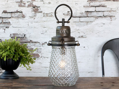 Chic Antique Laterne Stalllaterne mit Timer Höhe 33 cm schwarz