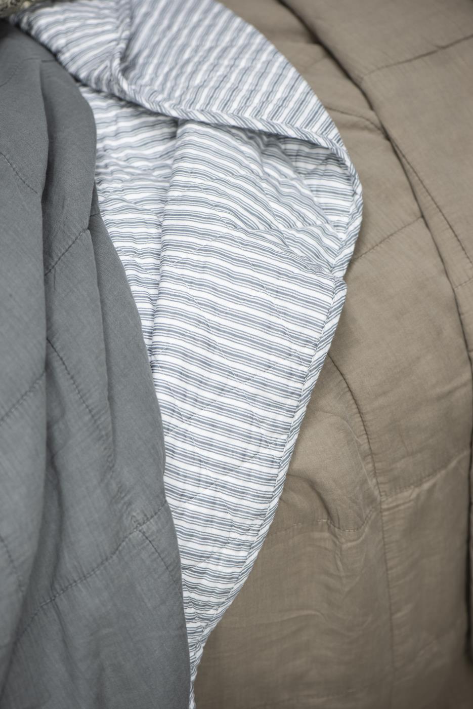 IB Laursen Quilt Plaid Vintage 240 x 240 fog natur hellbraun